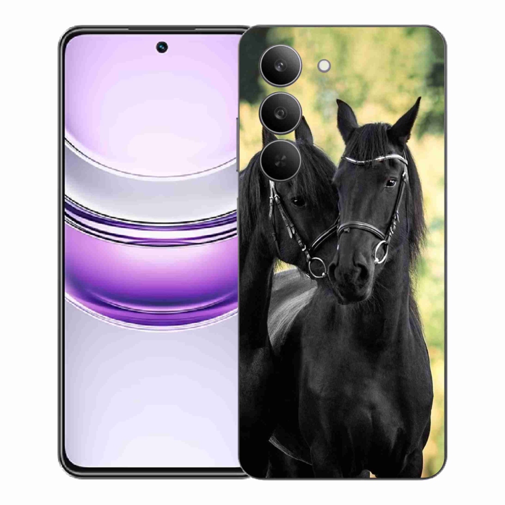Gélový kryt mmCase na Realme 14x 5G - dva čierne kone