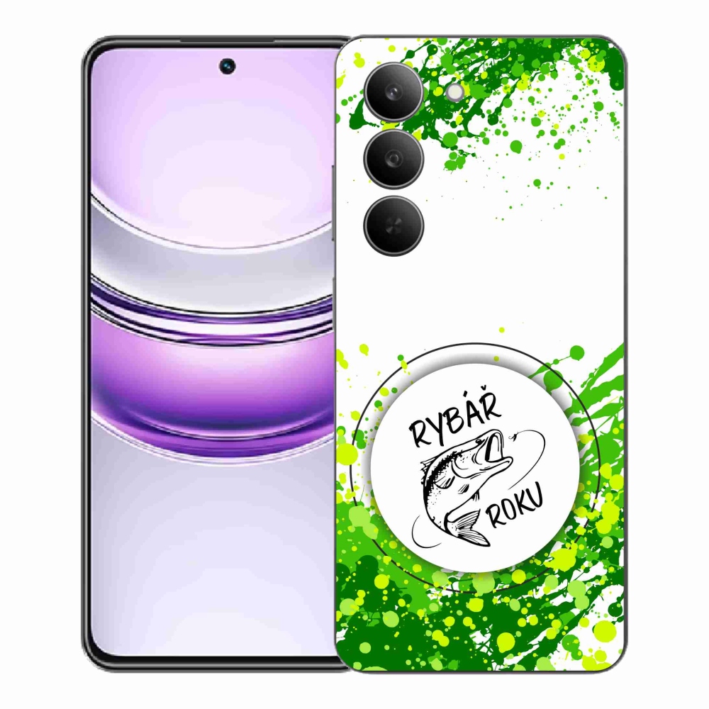 Gélový kryt mmCase na Realme 14x 5G - rybár roku biele pozadie