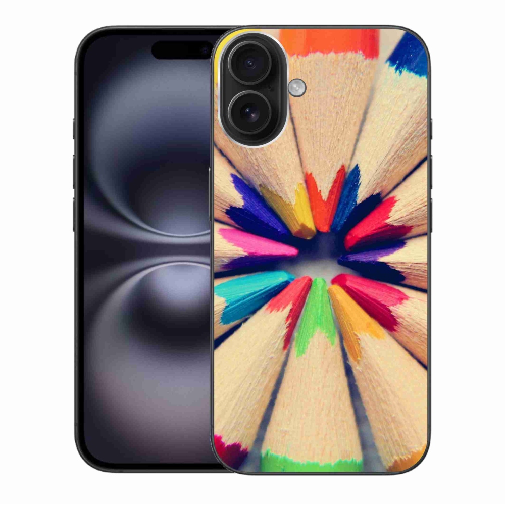 Gélový kryt mmCase na iPhone 16 Plus - pastelky