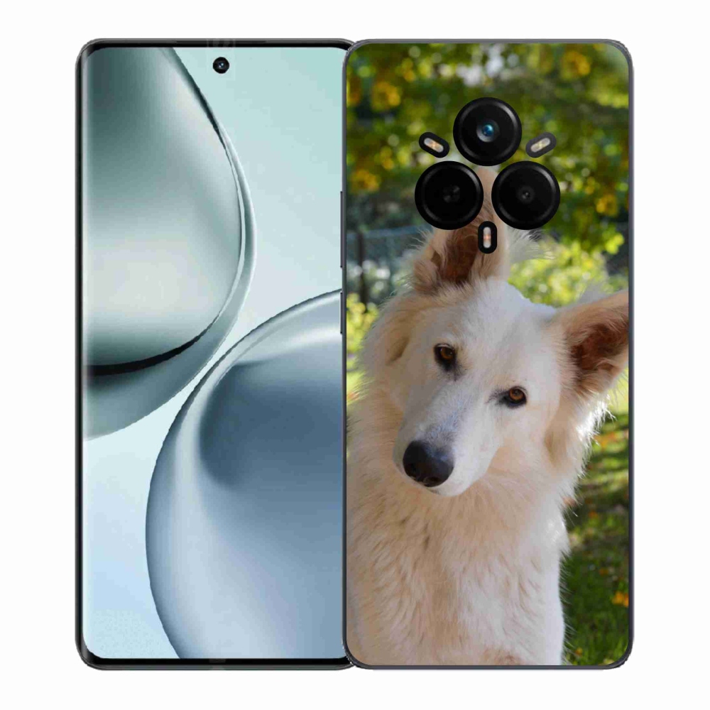 Gélový kryt mmCase na Realme 14 Pro+ 5G - biely švajčiarsky ovčiak 1