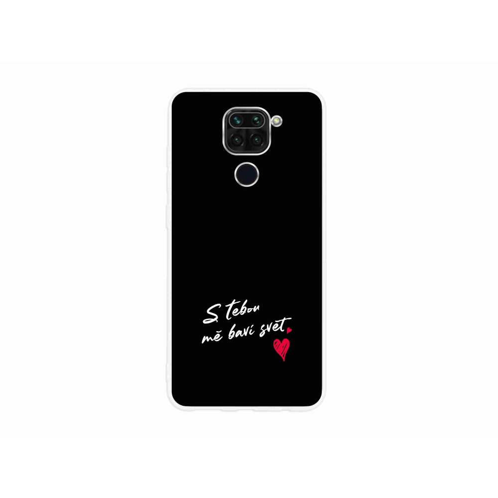 Gélový kryt mmCase na Xiaomi Redmi Note 9 - zamilovaný text 1 čierne pozadie