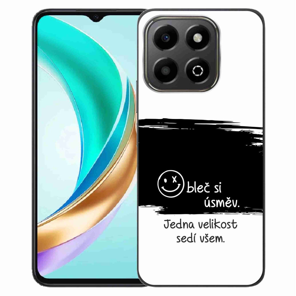 Gélový kryt mmCase na Honor X6b - vtipný text 8 čiernobiele pozadie