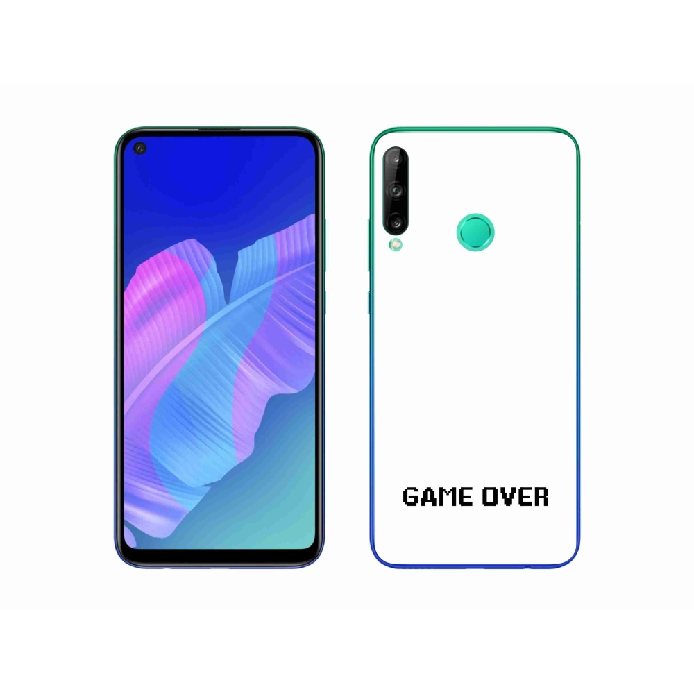 Gélový kryt mmCase na Huawei P40 Lite E - game over biele pozadie