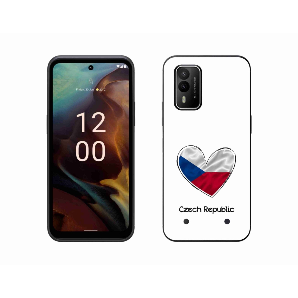 Gélový kryt mmCase na Nokia XR21 - vlajka srdca biele pozadie