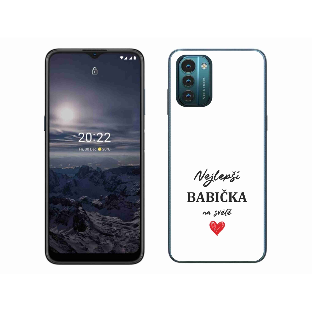Gélový kryt mmCase na Nokia G11/G21 - najlepšia babička 1 biele pozadie