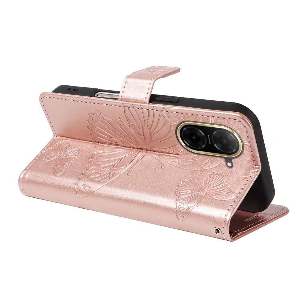 Big Butterfly knižkové puzdro na Xiaomi Redmi A5 (171.7x77.8x8.3mm) - ružovozlaté