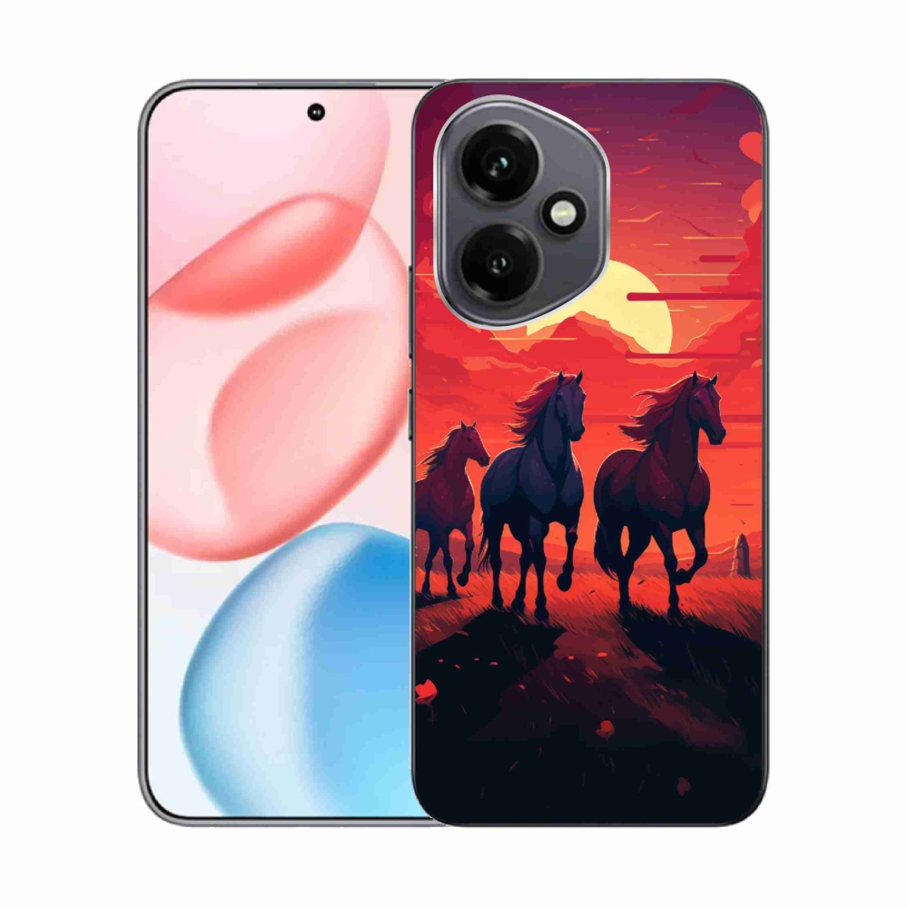 Gélový kryt mmCase na Honor 400 - kone a západ slnka