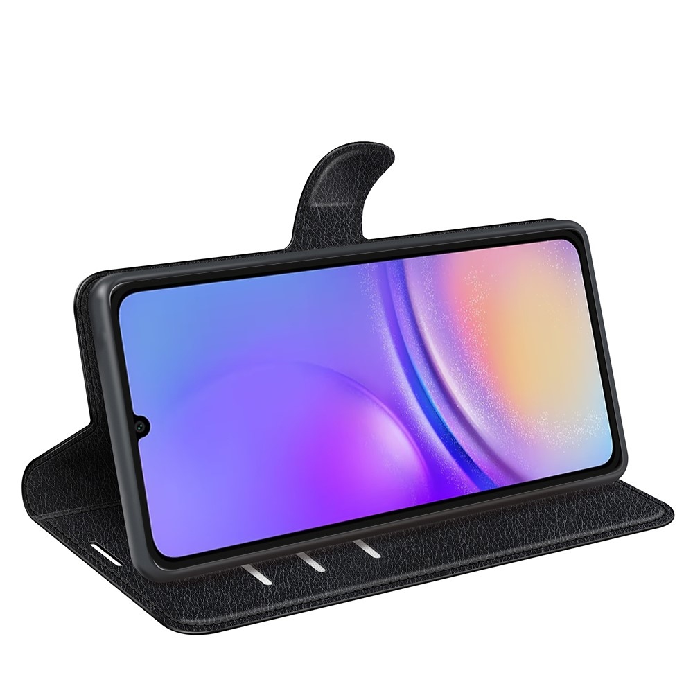 Litchi knižkové púzdro na Samsung Galaxy A06 4G - čierne