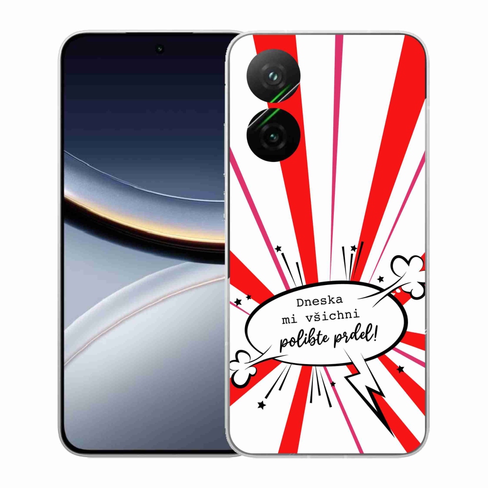 Gélový kryt mmCase na Xiaomi Poco F7 5G - vtipný text 15 biele pozadie
