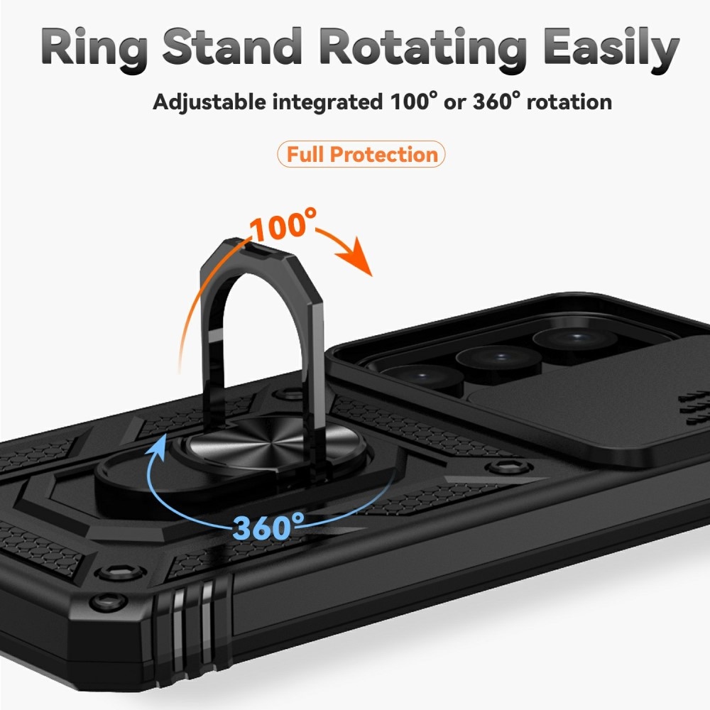 Ring odolný kryt na Samsung Galaxy S25+ - čierny