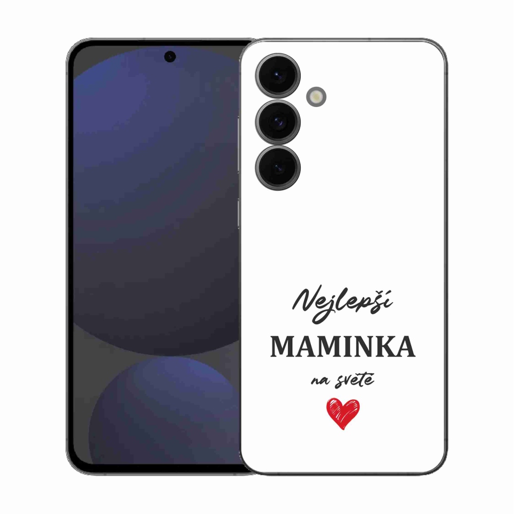 Gélový kryt mmCase na Samsung Galaxy S25 FE - najlepšia mamička 1 biele pozadie