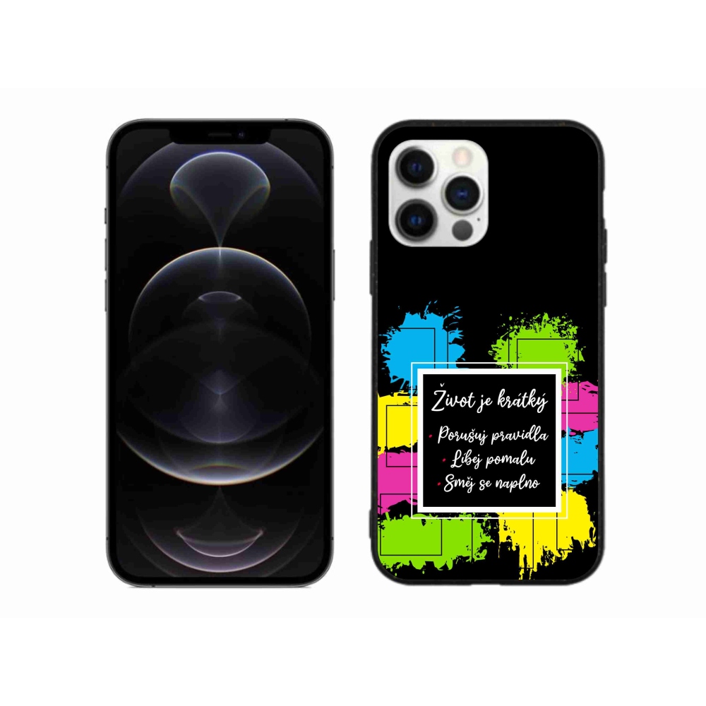 Gélový kryt mmCase na iPhone 12 Pro Max - citát 5 čierne pozadie