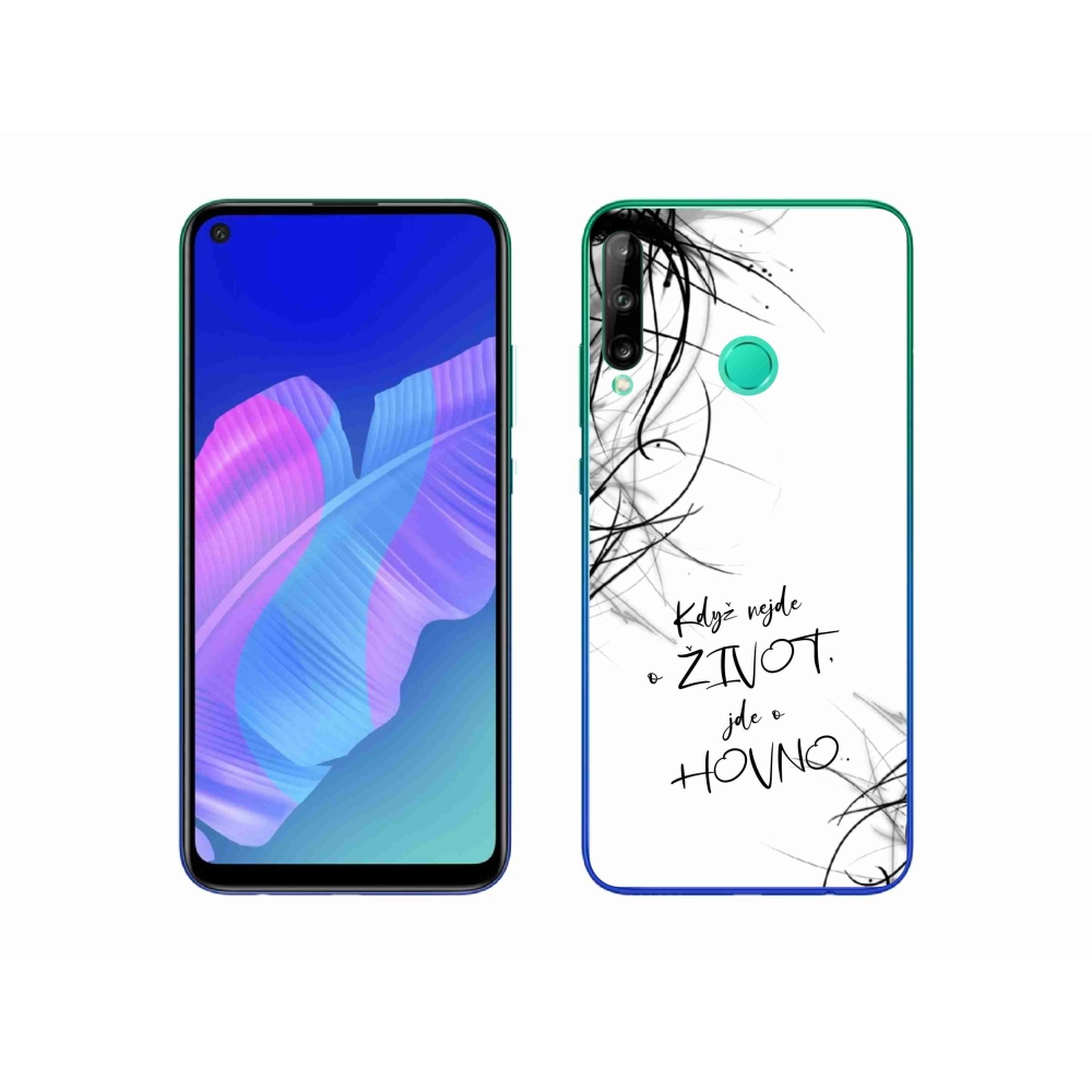 Gélový kryt mmCase na Huawei P40 Lite E - vtipný text 16 biele pozadie