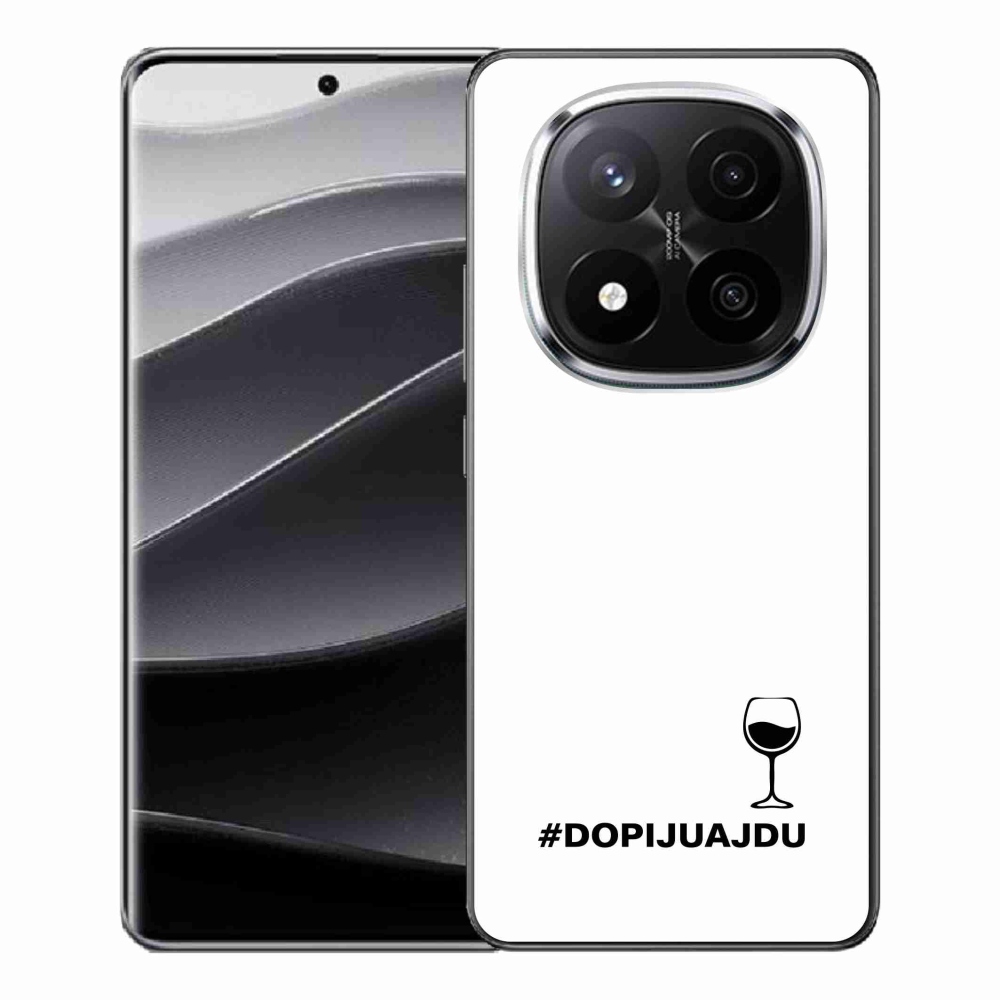 Gélový kryt mmCase na Xiaomi Redmi Note 14 Pro+ 5G - vínny motív biele pozadie