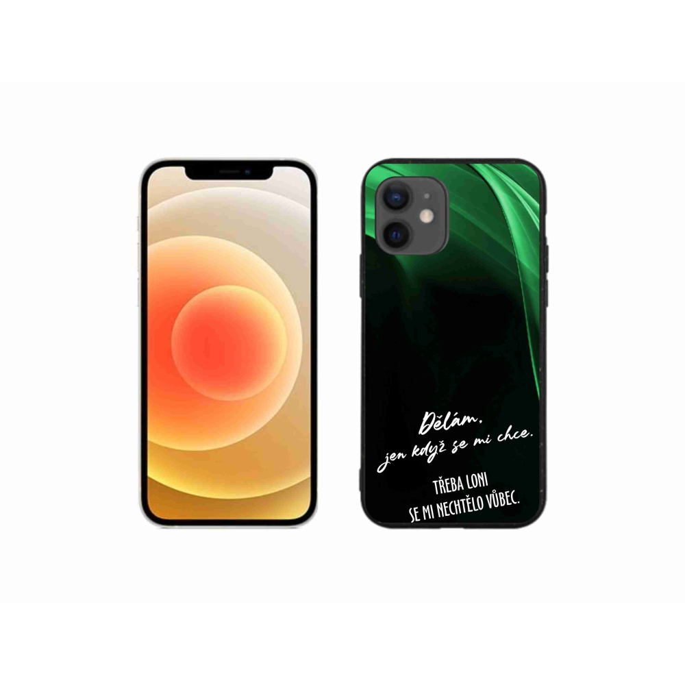 Gélový kryt mmCase na iPhone 12 mini - vtipný text 12 čierne pozadie