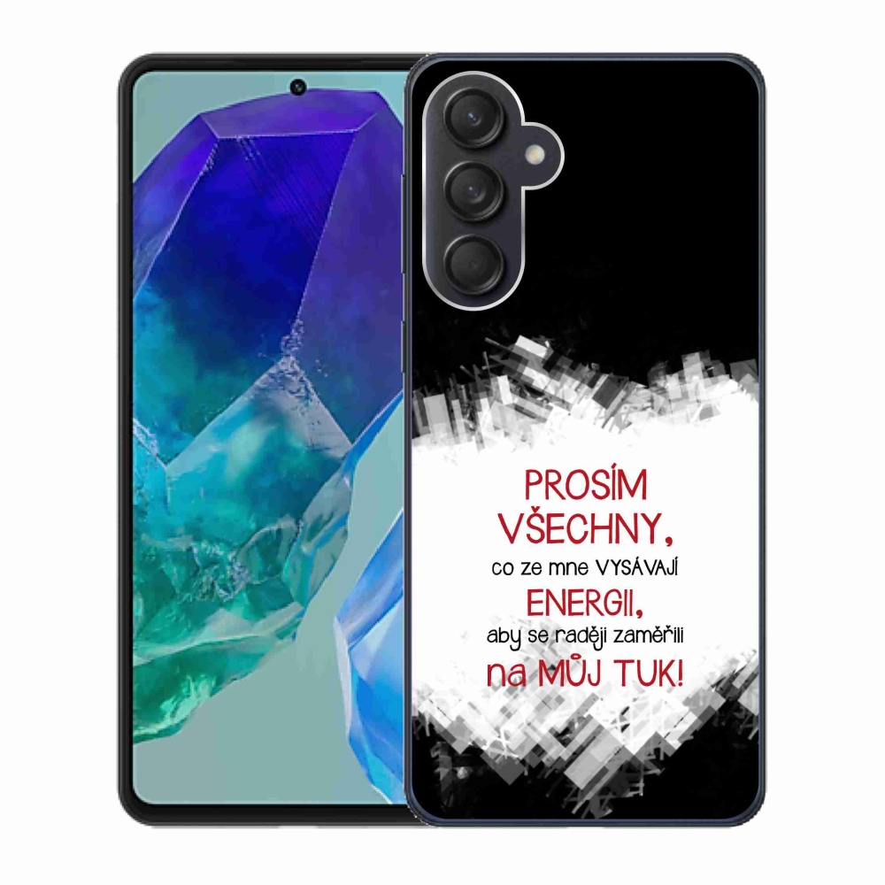 Gélový kryt mmCase na Samsung Galaxy M55 5G - vtipný text 1 červený