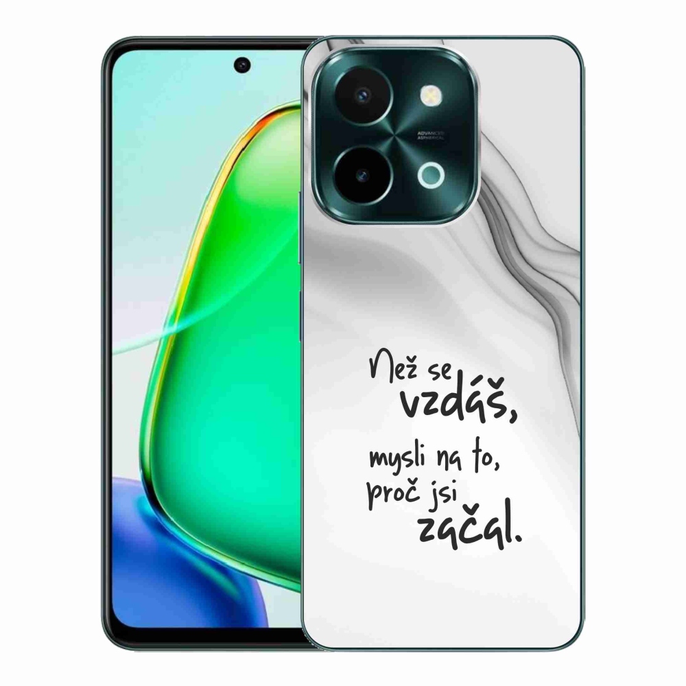 Gélový kryt mmCase na Vivo Y28 - citát 2 biele pozadie
