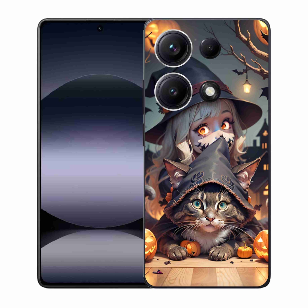 Gélový kryt mmCase na Xiaomi Redmi Note 14S - čarodejnica s mačkou