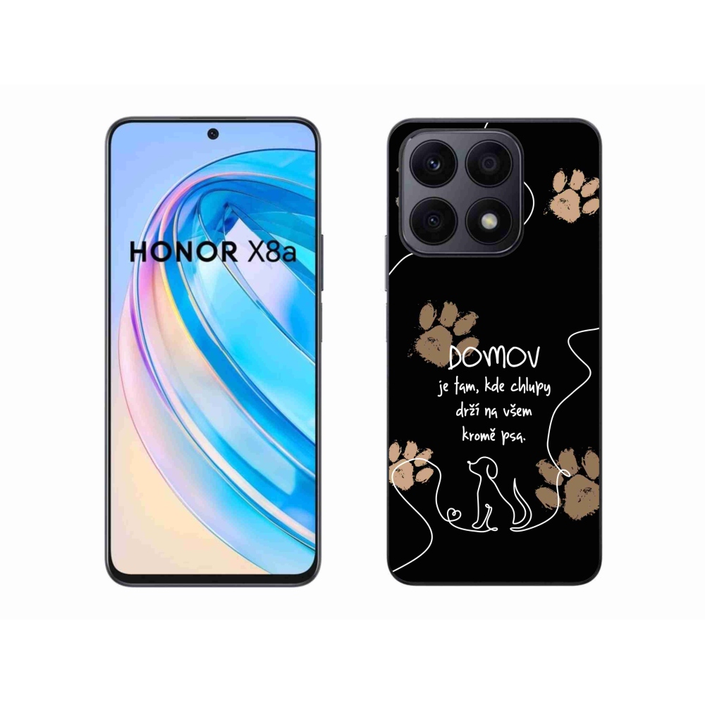 Gélový kryt mmCase na Honor X8a - psí motív čierne pozadie