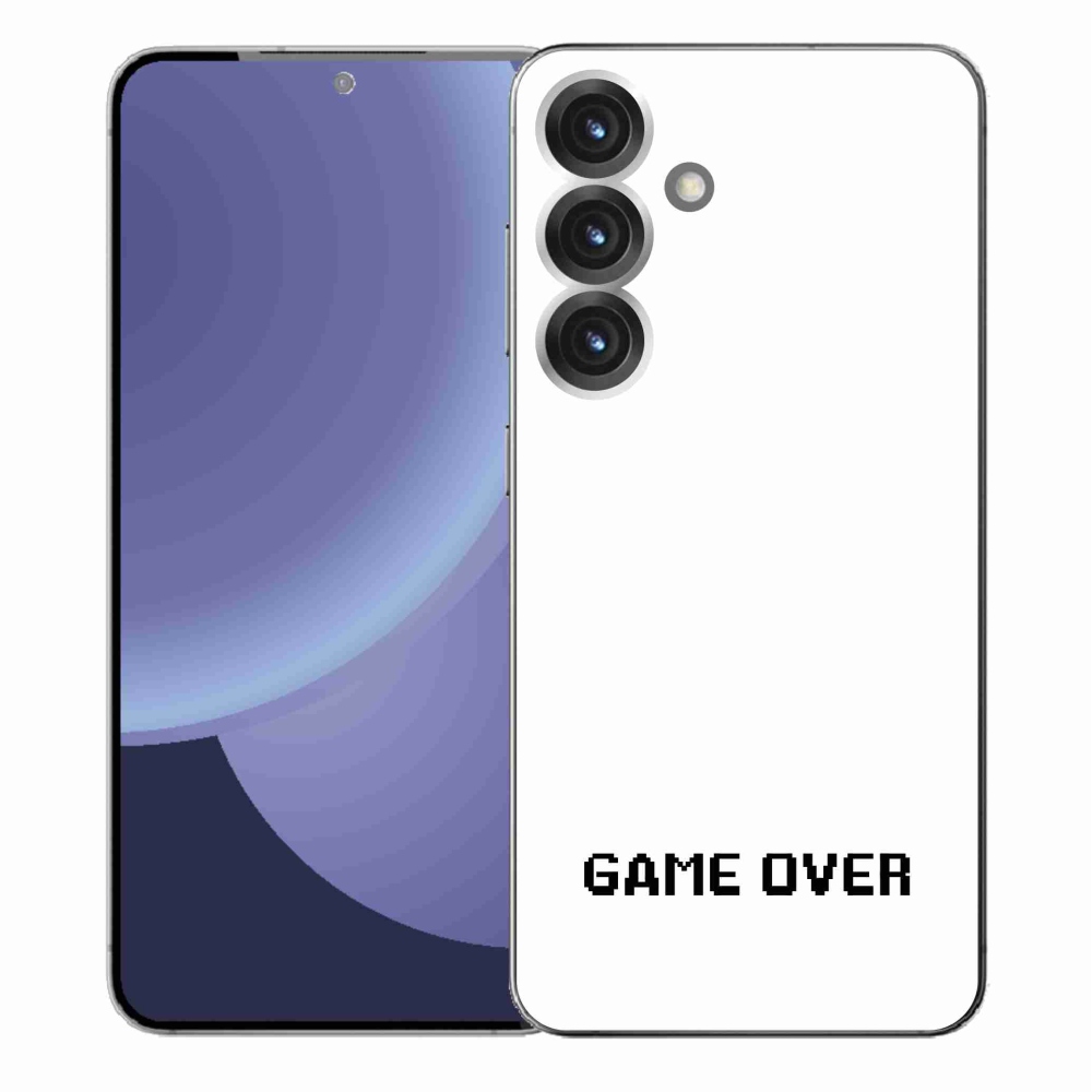 Gélový kryt mmCase na Samsung Galaxy S25+ - game over biele pozadie