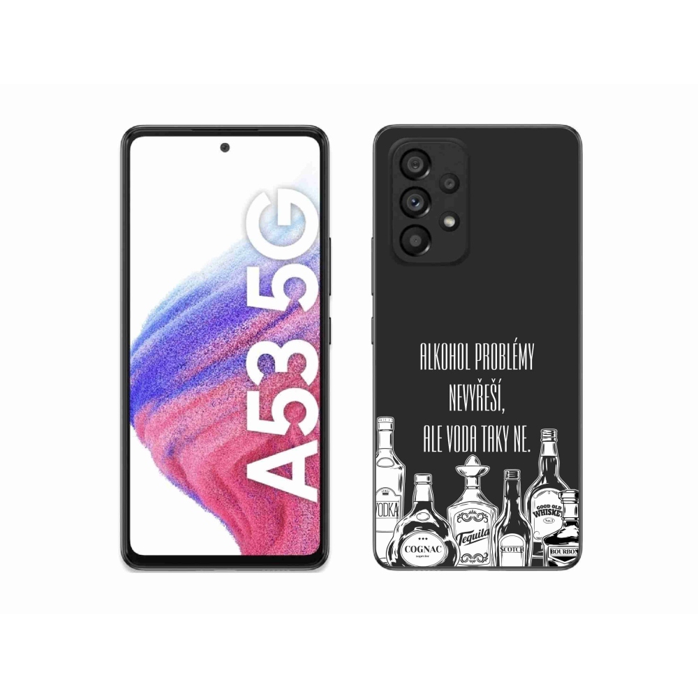 Gélový kryt mmCase na Samsung Galaxy A53 5G - vtipný text čierne pozadie