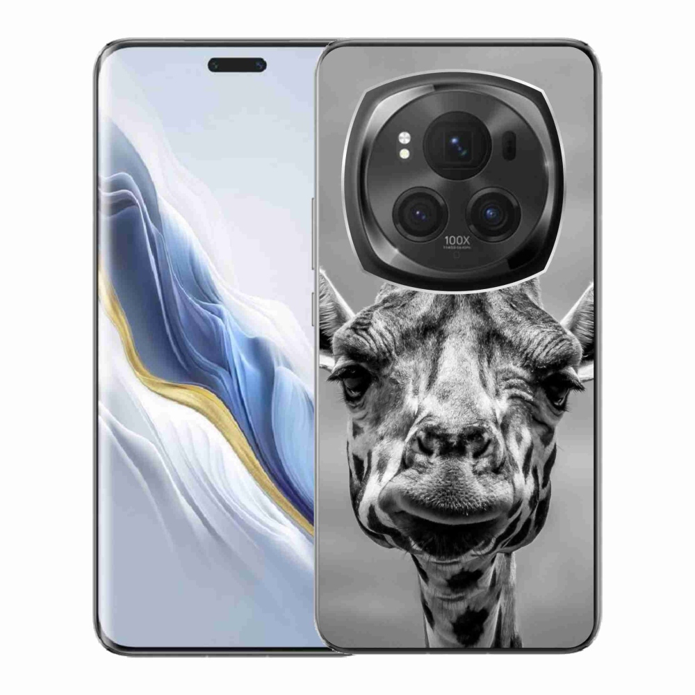 Gélový kryt mmCase na Honor Magic 6 Pro 5G - čiernobiela žirafa