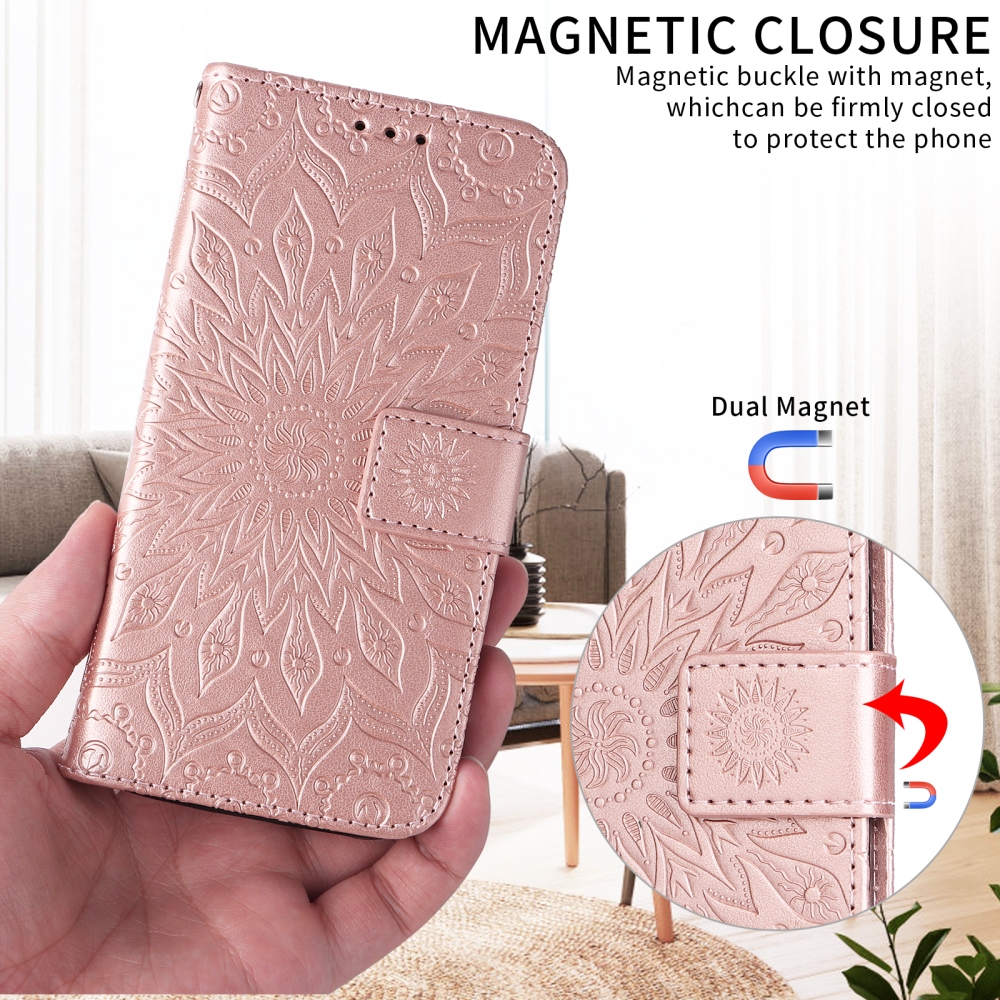 Sunflower knižkové púzdro na Xiaomi Redmi 15C 4G/5G (173mm) - ružovozlaté