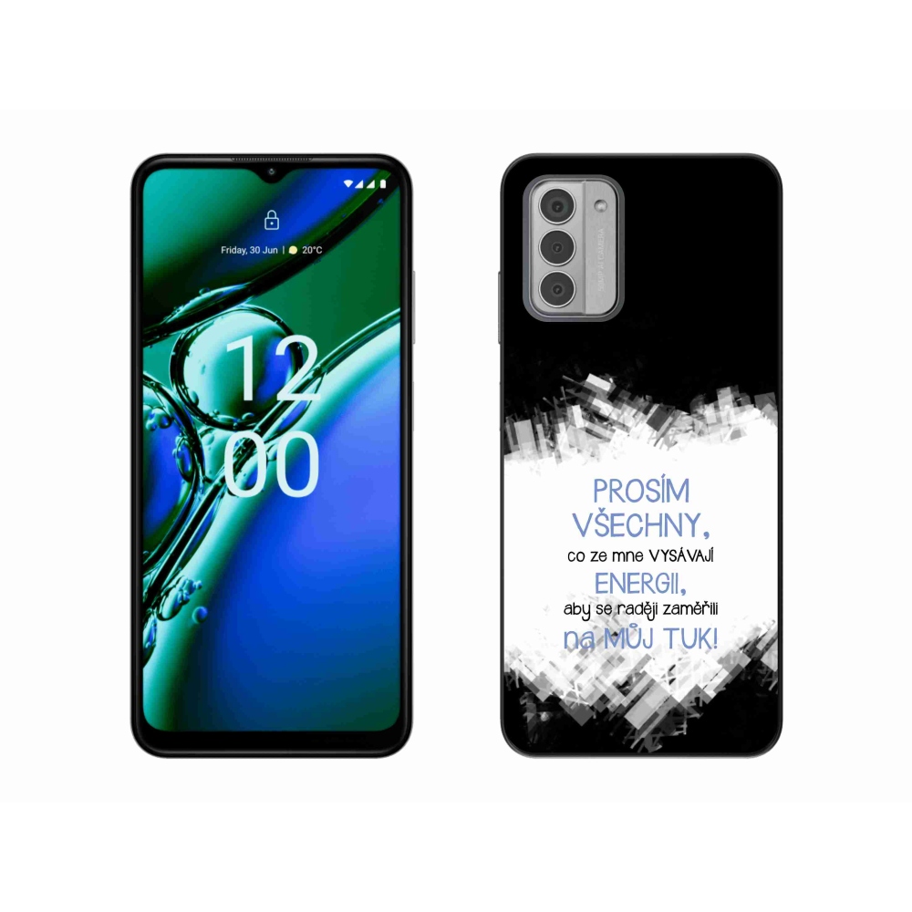 Gélový kryt mmCase na Nokia G42 - vtipný text 1 modrý