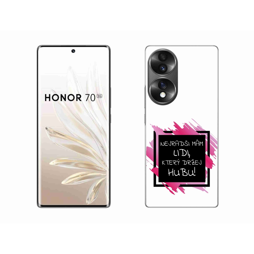 Gélový kryt mmCase na Honor 70 - vtipný text 7 čiernobiele pozadie