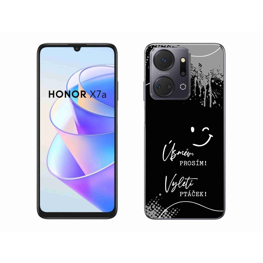 Gélový kryt mmCase na Honor X7a - vtipný text 4 čierne pozadie
