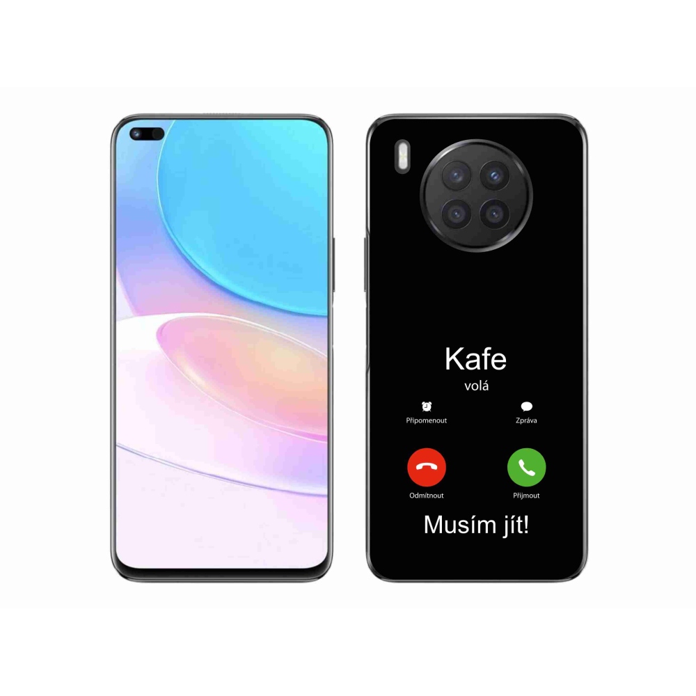 Gélový kryt mmCase na Honor 50 Lite - káva volá čierne pozadie