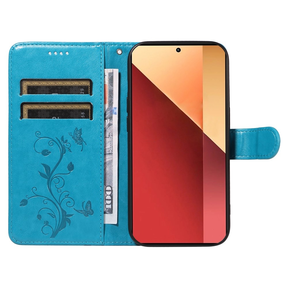 Flowers knižkové púzdro na Xiaomi Redmi Note 13 Pro 4G/Poco M6 Pro - modré