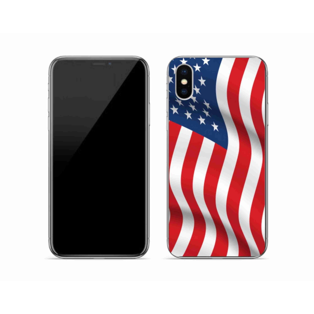 Gélový kryt mmCase na mobil iPhone X - USA vlajka