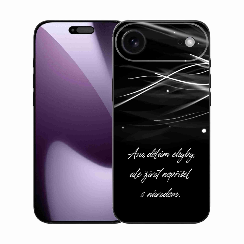 Gélový kryt mmCase na iPhone 17 Air - citát čierne pozadie
