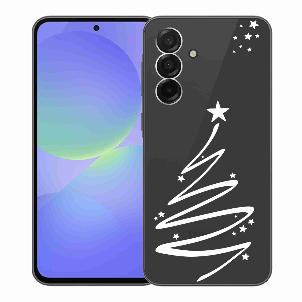 Gélový kryt mmCase na Samsung Galaxy A36 5G - biely stromček na priehľadnom pozadí