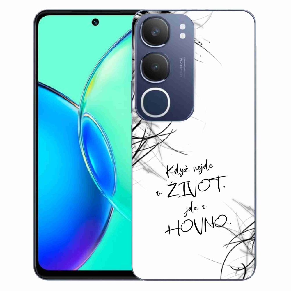 Gélový kryt mmCase na Vivo Y19s - vtipný text 16 biele pozadie