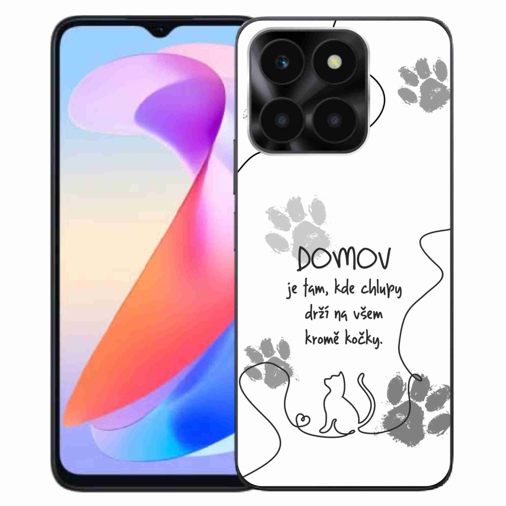 Gélový kryt mmCase na Honor X6a - mačacie motív biele pozadie