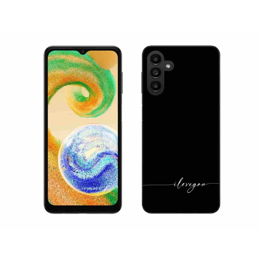 Gélový kryt mmCase na Samsung Galaxy A04s (164.7x76.7x9.1mm) - I love you čierne pozadie