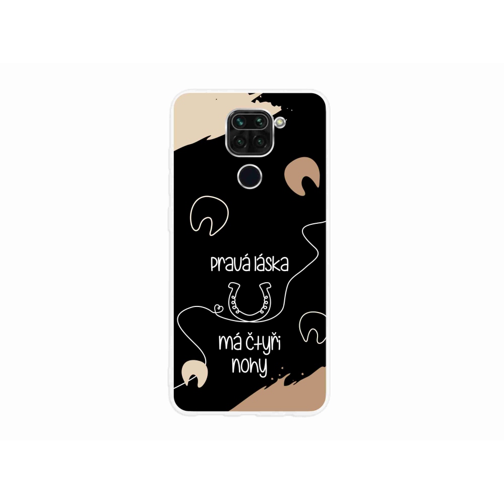 Gélový kryt mmCase na Xiaomi Redmi Note 9 - konský motív čierne pozadie