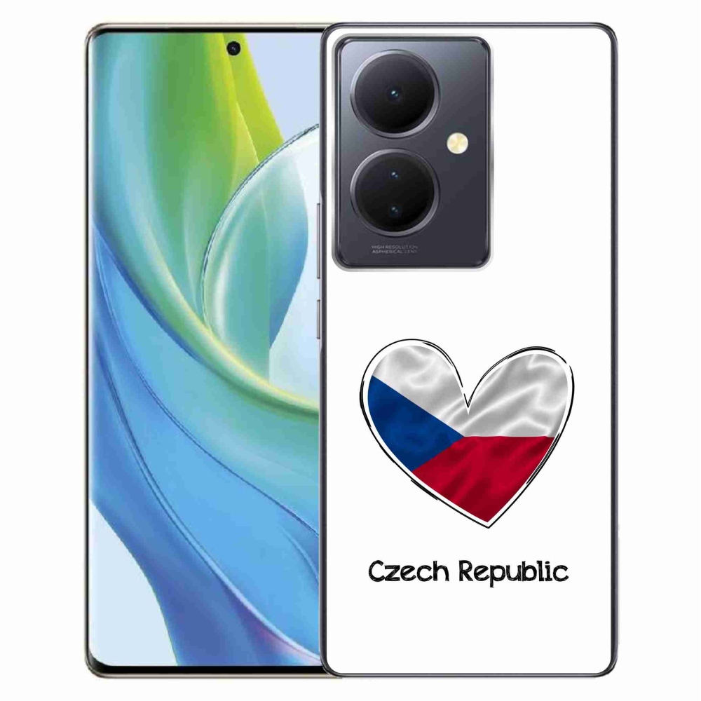 Gélový kryt mmCase na Vivo V29 Lite 5G - vlajka srdca biele pozadie