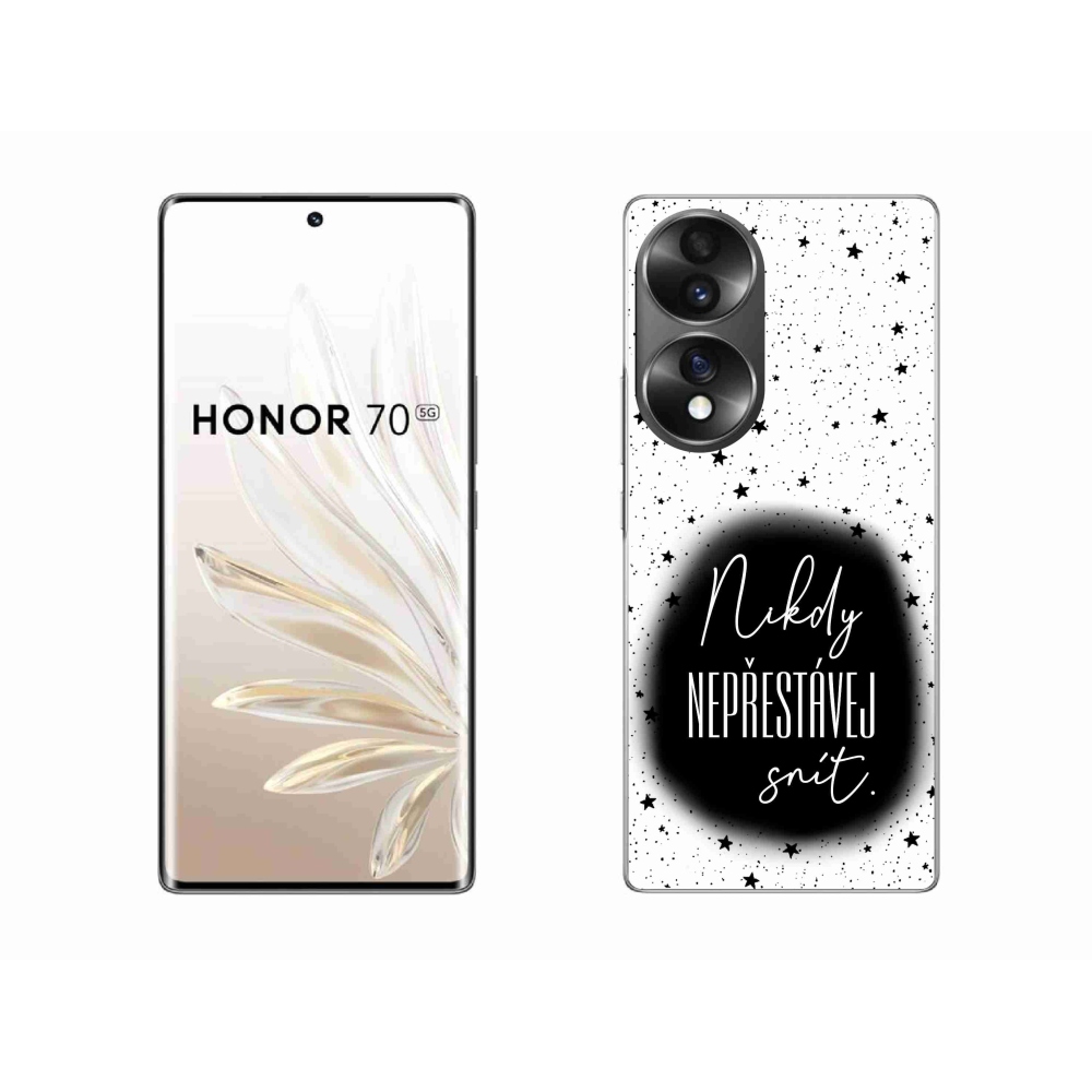 Gélový kryt mmCase na Honor 70 - citát 1 čiernobiele pozadie