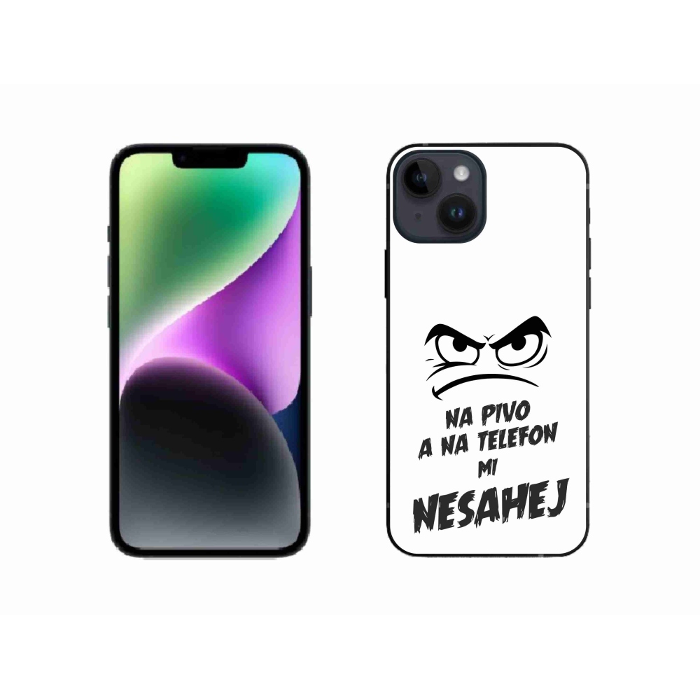 Gélový kryt mmCase na iPhone 14 - pivný motív 2 biele pozadie