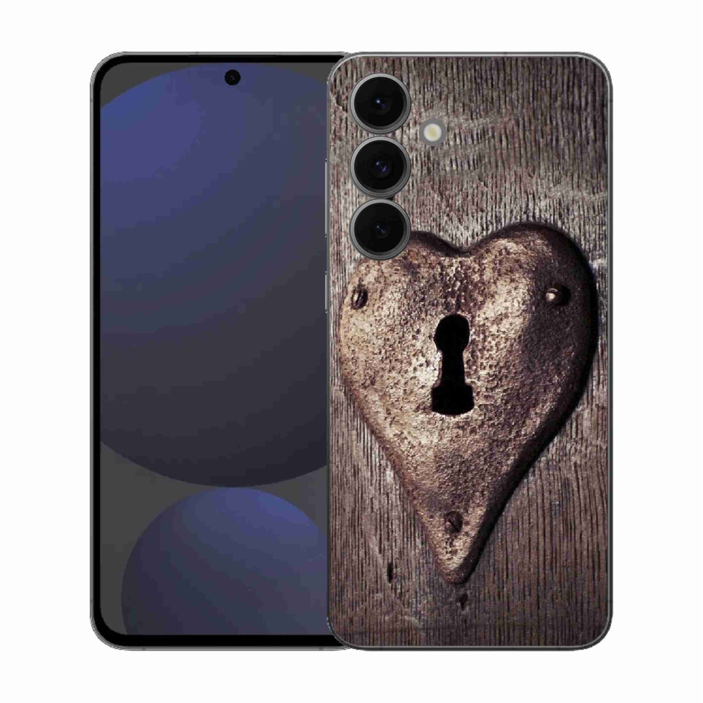 Gélový kryt mmCase na Samsung Galaxy S25 FE - zámok v tvare srdca