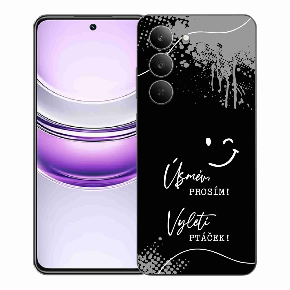 Gélový kryt mmCase na Realme 14x 5G - vtipný text 4 čierne pozadie
