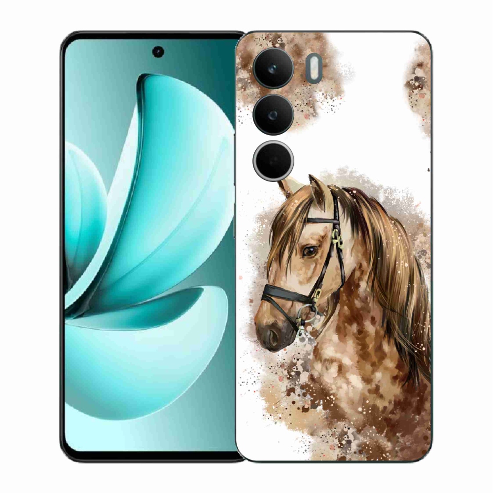 Gélový kryt mmCase na Realme C71 - hnedý kreslený kôň