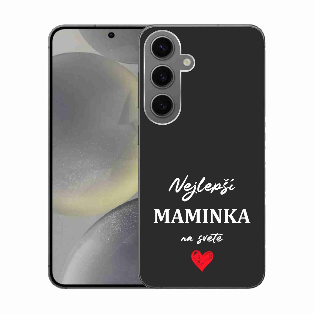 Gélový kryt mmCase na Samsung Galaxy S24 - najlepšia mamička 1 čierne pozadie