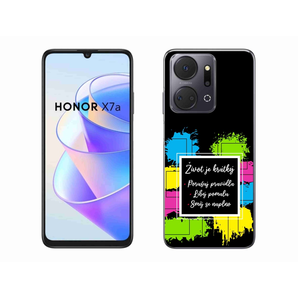 Gélový kryt mmCase na Honor X7a - citát 5 čierne pozadie