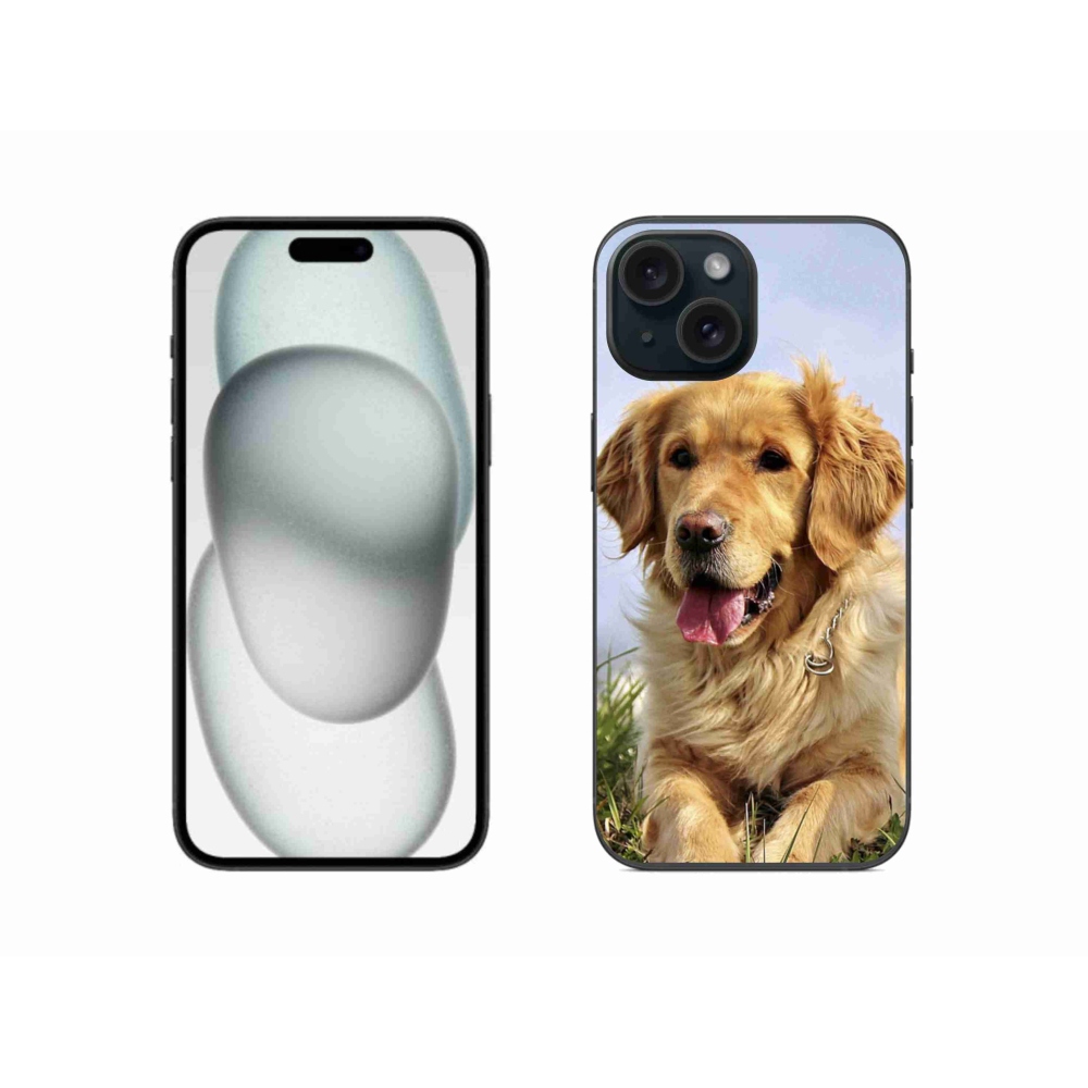 Gélový obal mmCase na iPhone 15 - zlatý retriever