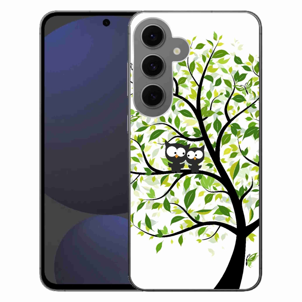 Gélový kryt mmCase na Samsung Galaxy S24 FE - malej sovy na strome