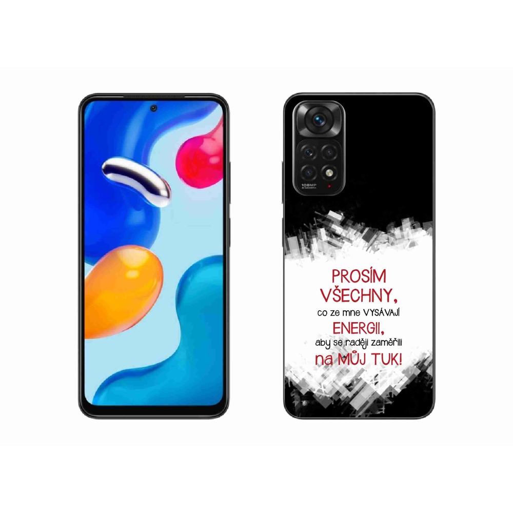 Gélový kryt mmCase na Xiaomi Redmi Note 11S 4G - vtipný text 1 červený